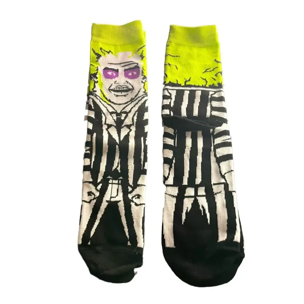 Beetlejuice Cosplay Horror Halloween Socks
